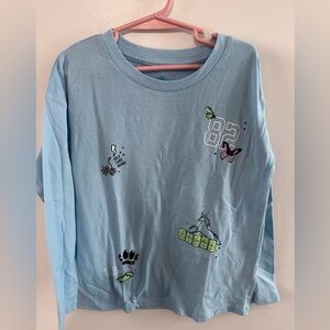 Light Blue Kids Long Sleeve Graphic Tee